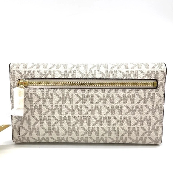 Michael Kors Large Trifold Wallet Vanilla/Brown (NWT) - Picture 3 of 7